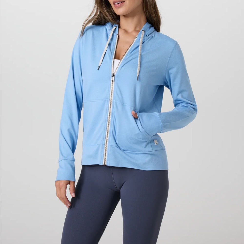 Vuori Women's Sky Blue Zip-Up Hoodie